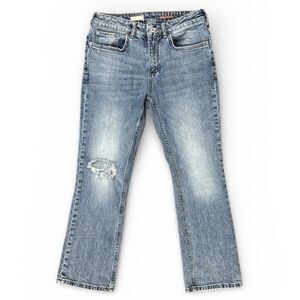 Pilcro Anthropologie Jeans Womens Size 27 Distressed Straight Leg Blue Ankle